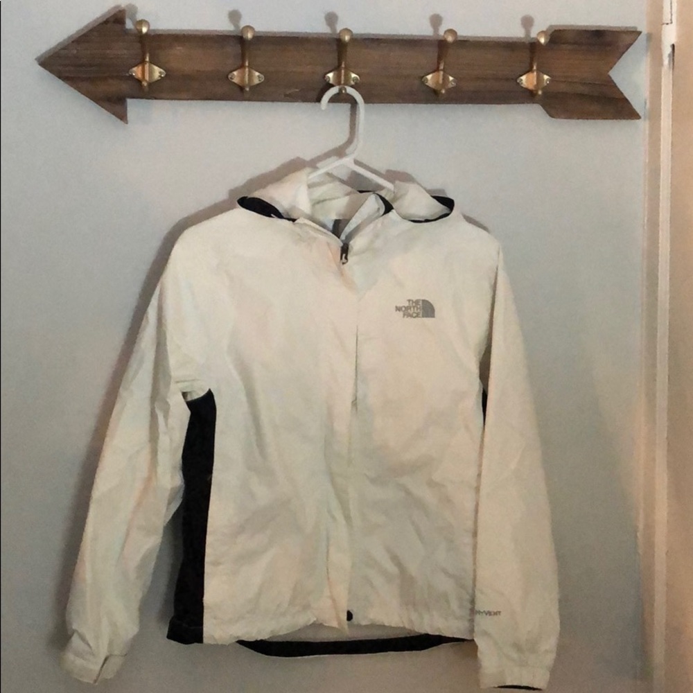 The North Face White Rain Jacket with Zipper